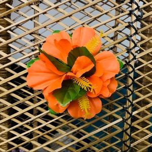 Bright Orange Flower Hair Clip